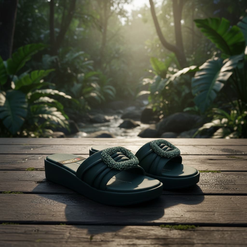 Platform Slippers With a Decorative Buckle. 2