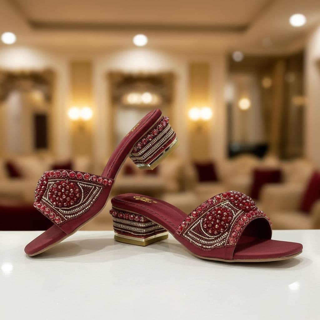 women's Embellished Slip-on Block-Heel Slipper 2