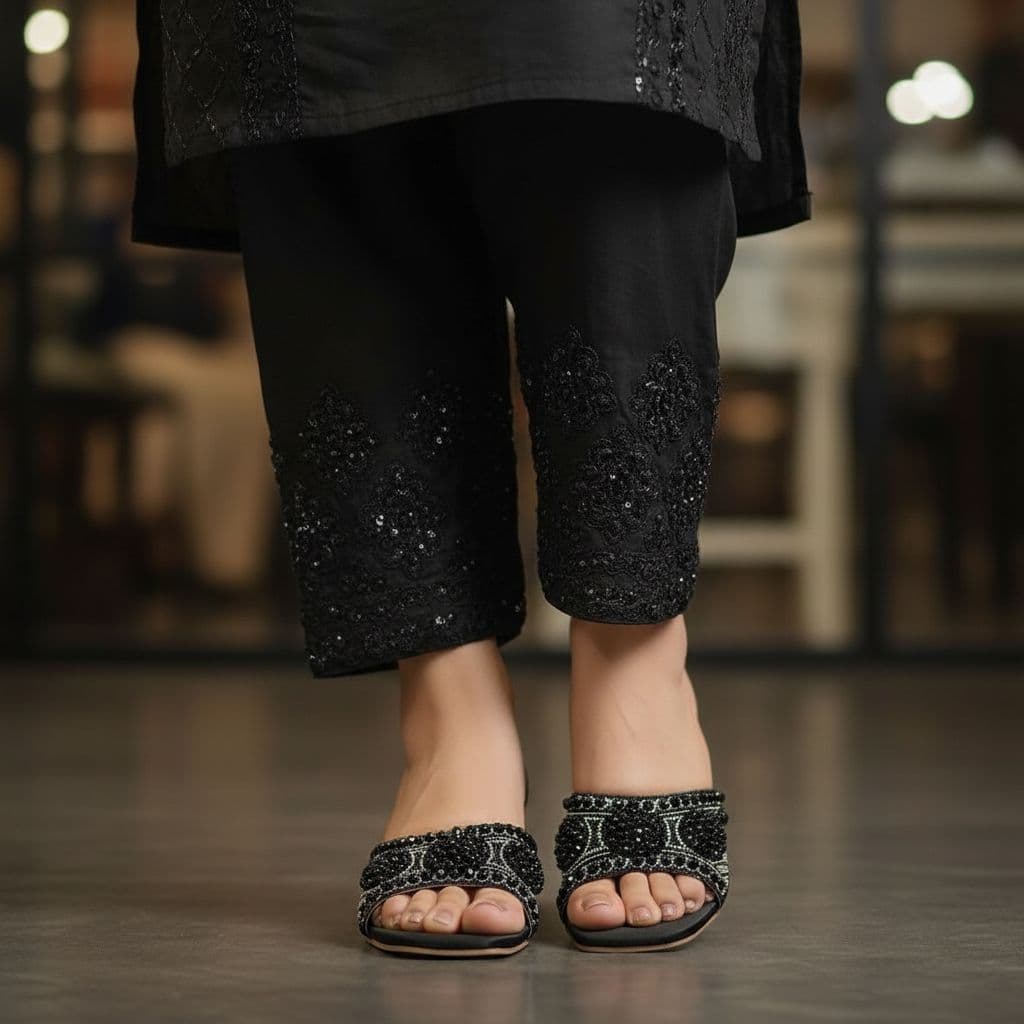 women's Embellished Slip-on Block-Heel Slipper 3